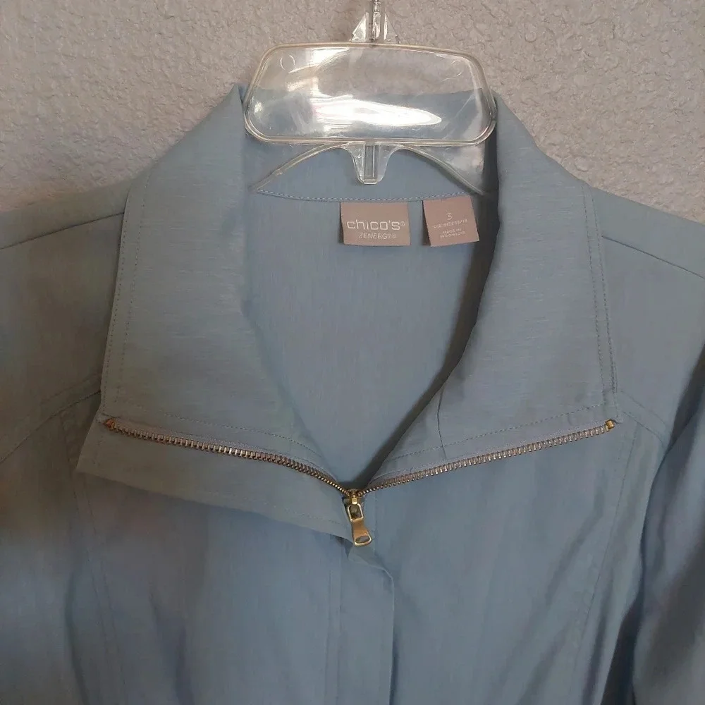 Chicos-3 Zenergy lightweight Zip up windbreaker jacket soft shell Packable XL